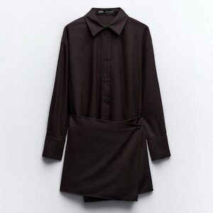 Zara pinstripe shirt dress size medium nwt